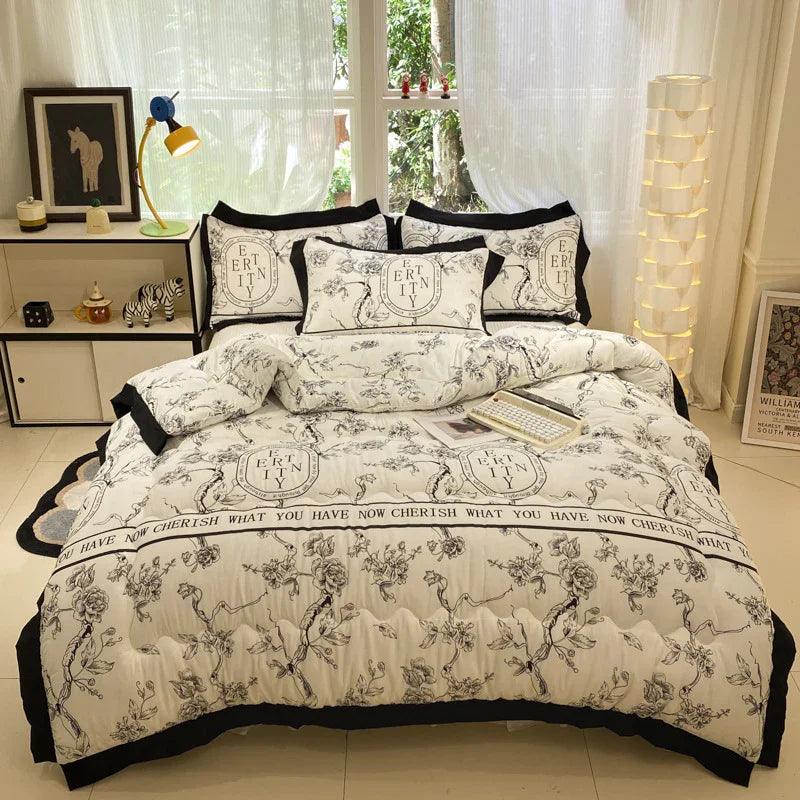 Thick Hepburn Black Lace Brushed Washed Cotton Duvet Insert Warm EX-STOCK Canada
