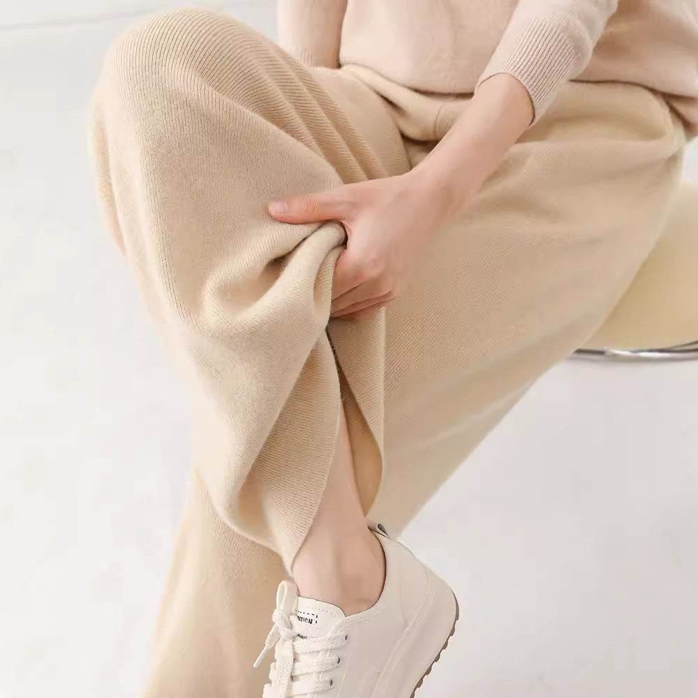 High Waist Casual All-match Knitted Mop Trousers Thickened - EX-STOCK Canada