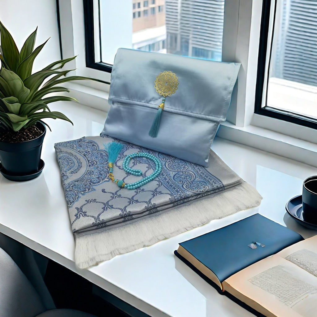 Tappetino da preghiera con perline, set da mano, sacchetto per confezione regalo, sacco da viaggio, tappeto da preghiera musulmano - EX-STOCK Canada