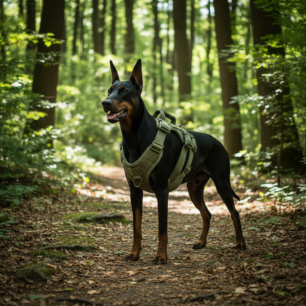 Harnais Tactique pour Chien – Gilet Réfléchissant Respirant Anti-Traction et Anti-Fuite pour Chiens Moyens et Grands