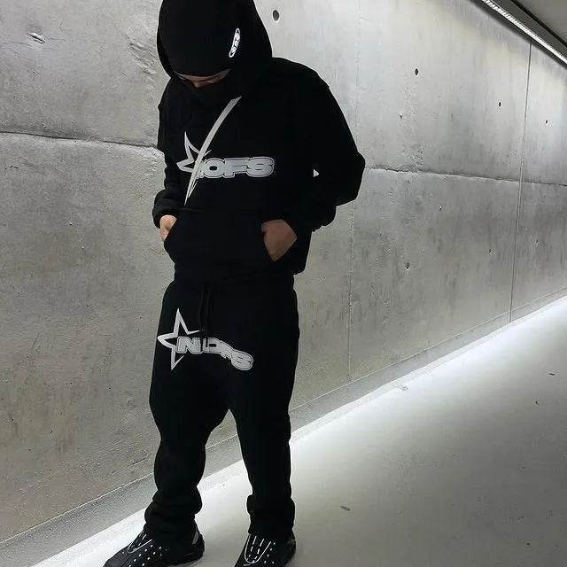 2 pcs Gothic Punk Rock Streetwear Hoodie Outfit set Unisex - EX-STOCK Canada