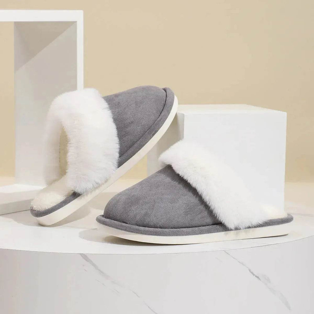 Winter Warm Plush Slippers Home Indoor Non-slip Bedroom Floor Soft Fuzzy Slipper For Couple Fashion Solid House Shoes - EX-STOCK Canada