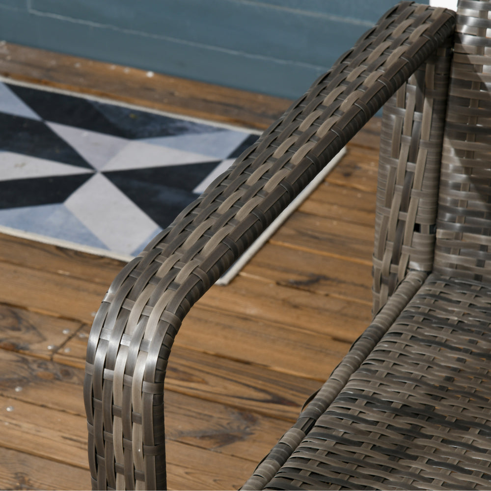 3-teiliges Gartenmöbel-Set, PE-Rattan-Aufbewahrungstisch und Stühle, BeigeEX-STOCK Canada