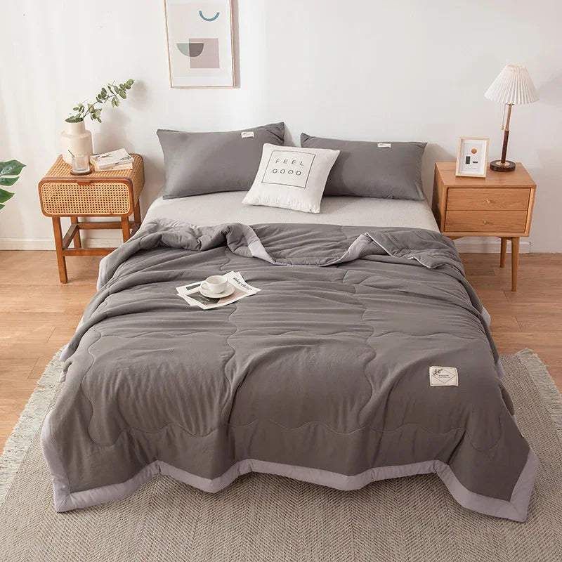 Pure Color Washed Cotton Summer Air Conditioning Duvet EX-STOCK Canada