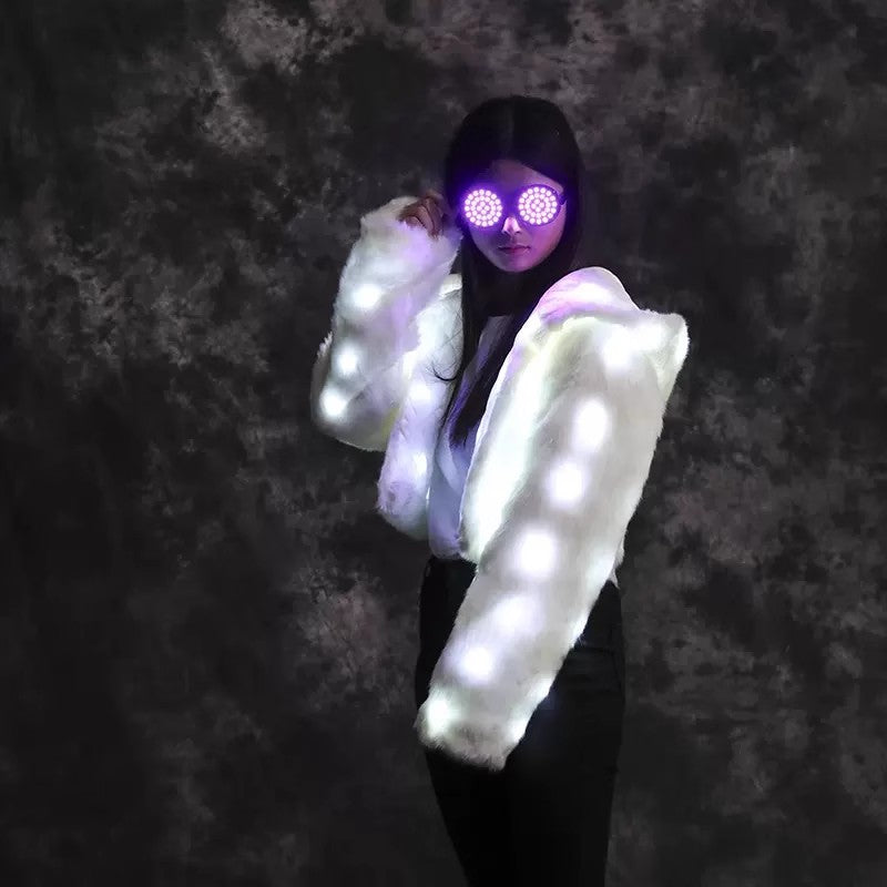 Women's LED light-up faux-fur party coat | EX-STOCK Canada product gallery image 5