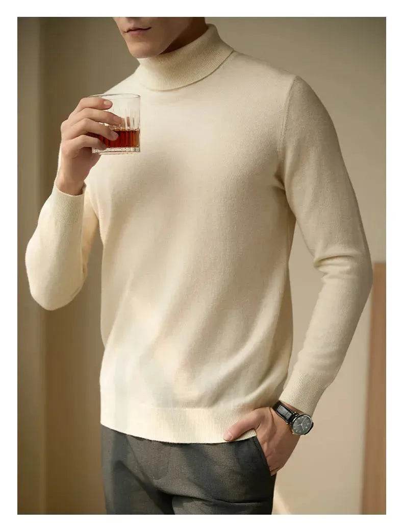 Pure Wool Thermal Slim Fit Turtleneck Sweater for Men - EX-STOCK Canada