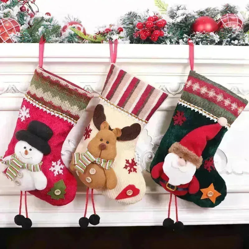 Bas de Noël Sac-cadeau Flanelle Petite taille décorations suspendues
