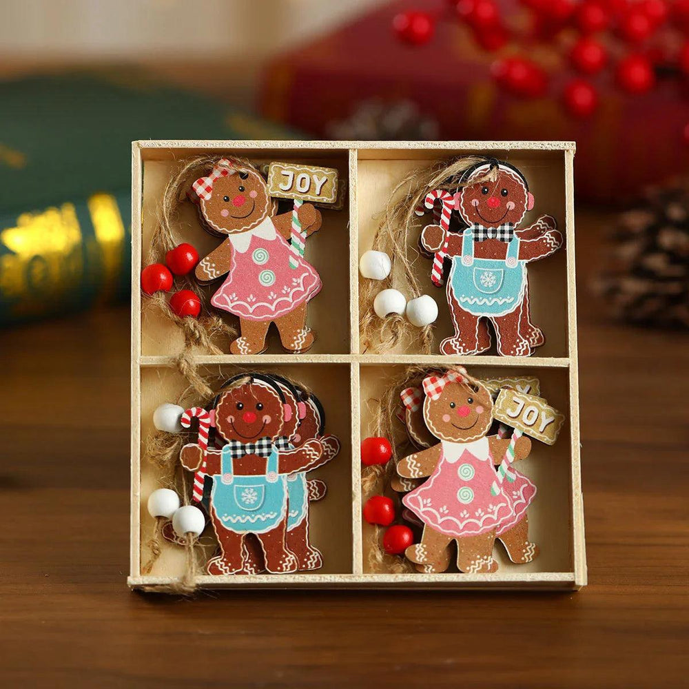 12 PCs Faceless Old Man Christmas Wooden Pendant Boxed Christmas Tree EX-STOCK Canada