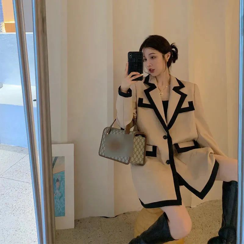 Stitching fashionable Street Blazer suit for women - EX-STOCK CANADA