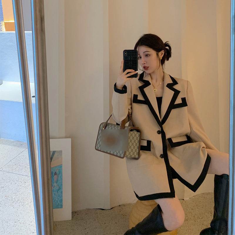 Stitching fashionable Street Blazer suit for women - EX-STOCK Canada