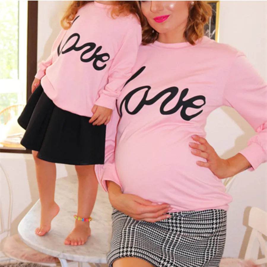 Women Maternity Sweatshirt Love Printed Parent-child Sweatshirt - EX-STOCK Canada
