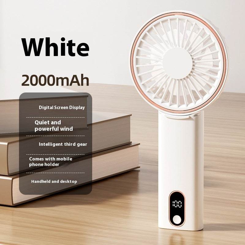 Mini Folding Digital Display Mute Refrigeration Handheld Fan - EX-STOCK Canada