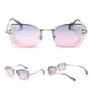 Fashion Trendy Classy Frameless Crystal Sunglasses Women Shades Rimless Rhinestone Sun Glasses Female diamonds Party Eyewear - EX-STOCK Canada
