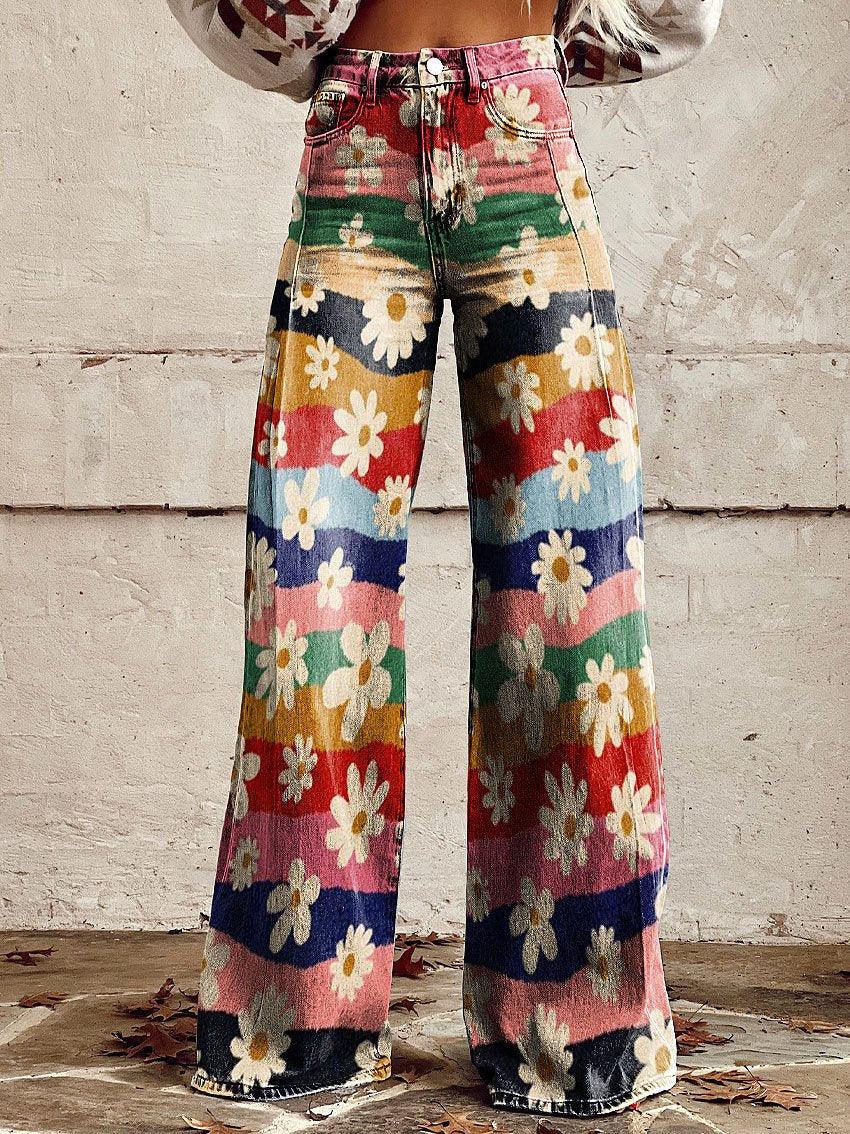 Plus-size Womens Casual Pants Lightweight Denim-look
