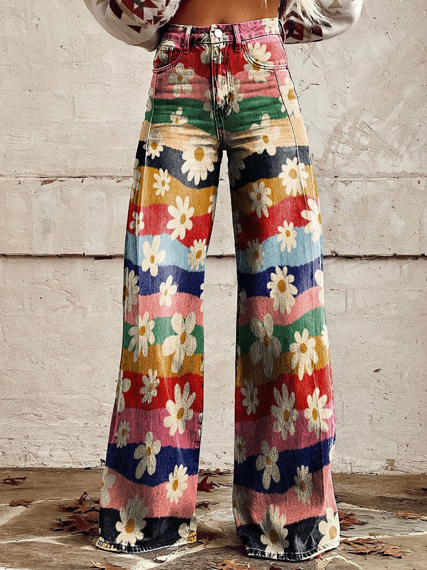 Plus-size Womens Casual Pants Lightweight Denim-look