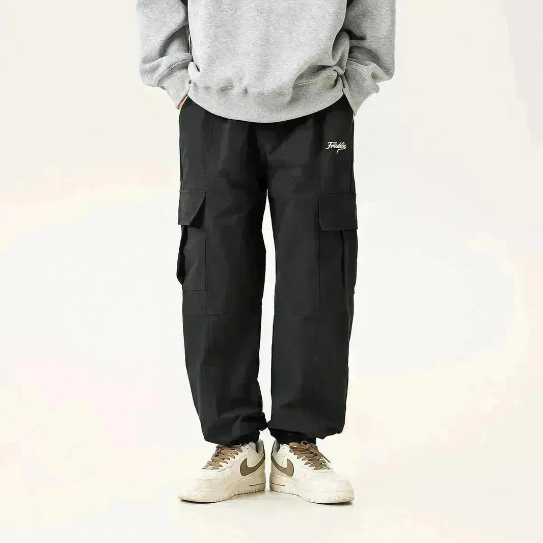Autumn Outdoor Retro Pocket Overalls Men's Loose Straight Casual Cargo Pant - EX-STOCK CANADA