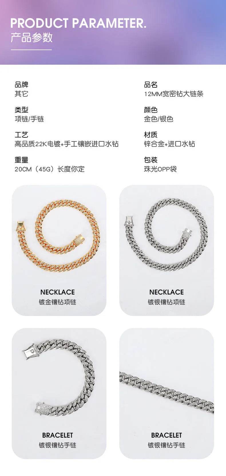 Alloy Line Cuban Link Chain Diamond Bracelet - EX-STOCK Canada