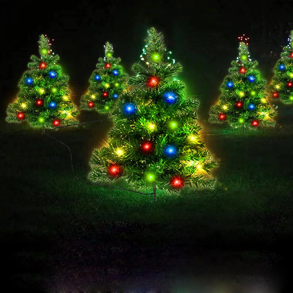 2 Packs Solar Christmas Tree, Solar Powered Pathway Christmas Tree With Multicolored LED Lights, So EX-STOCK Canada