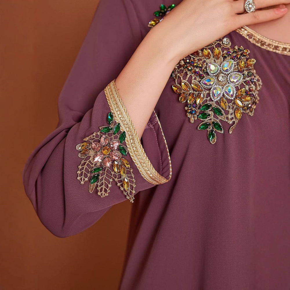 Medio Oriente Abito Musulmano Elegante alla Moda Nuovo Ricamato in Mussolina - EX-STOCK Canada