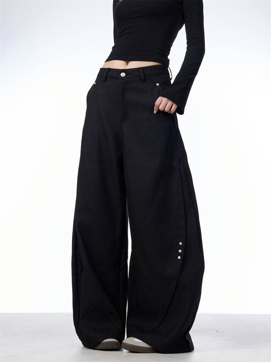 Stitching Machete Casual Pants Women's Wide-leg Trousers - EX-STOCK Canada