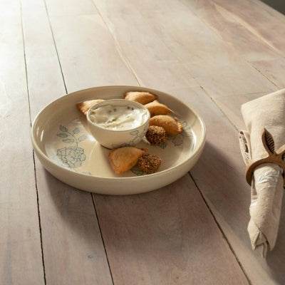 Handcrafted Ceramic Chip And Dip Bowl Stylish Serving Bowl For Parties Gatherings - EX-STOCK Canada