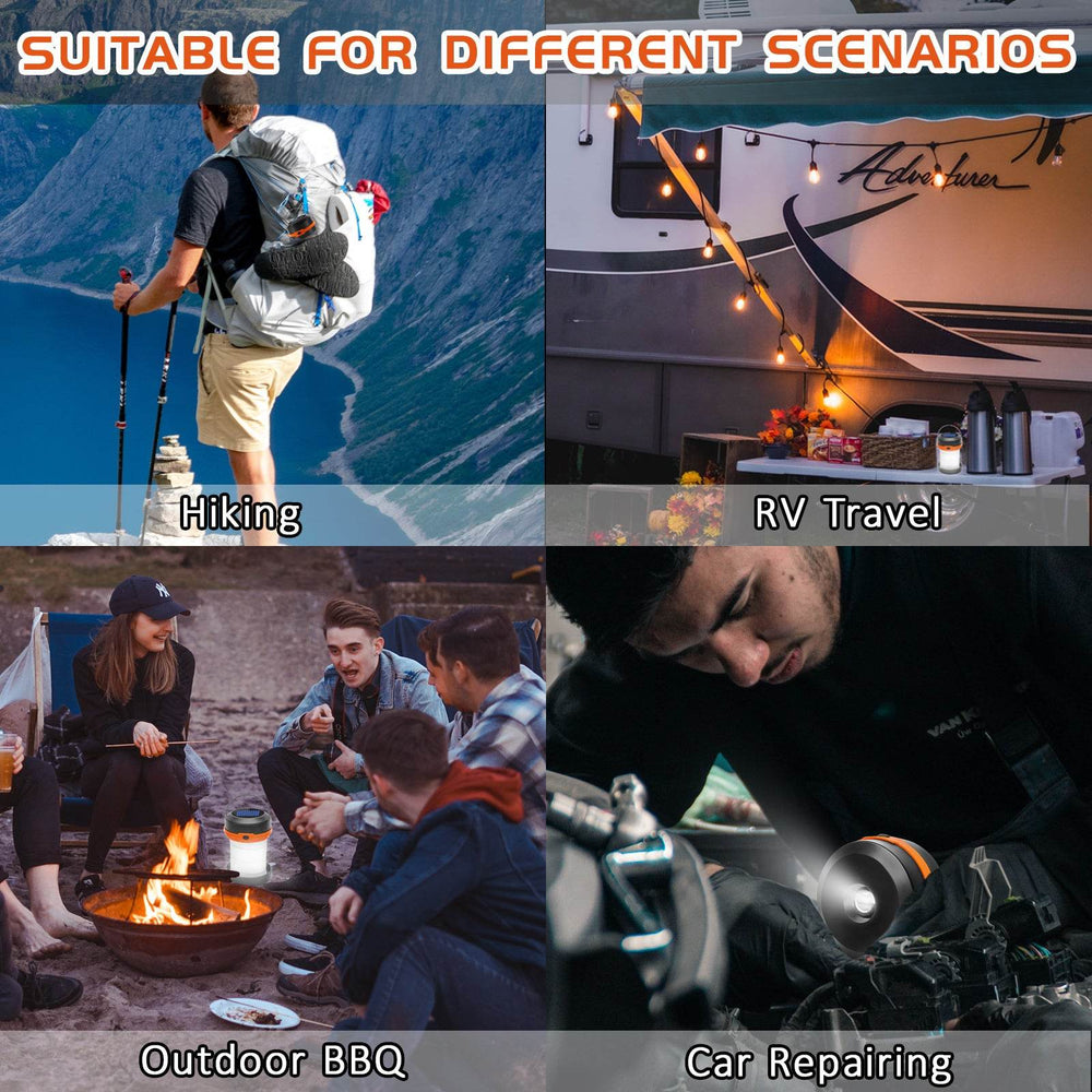 Wanjo Collapsible LED Solar Camping Lights With Free Multifunctional Whistle, Rechargeable Camping Latern, Portable Outdoor Gear For Camping Travel Fishing - EX-STOCK Canada