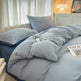 Solid Color Four-piece Set Simple Washed Sanding Duvet Cover EX-STOCK Canada