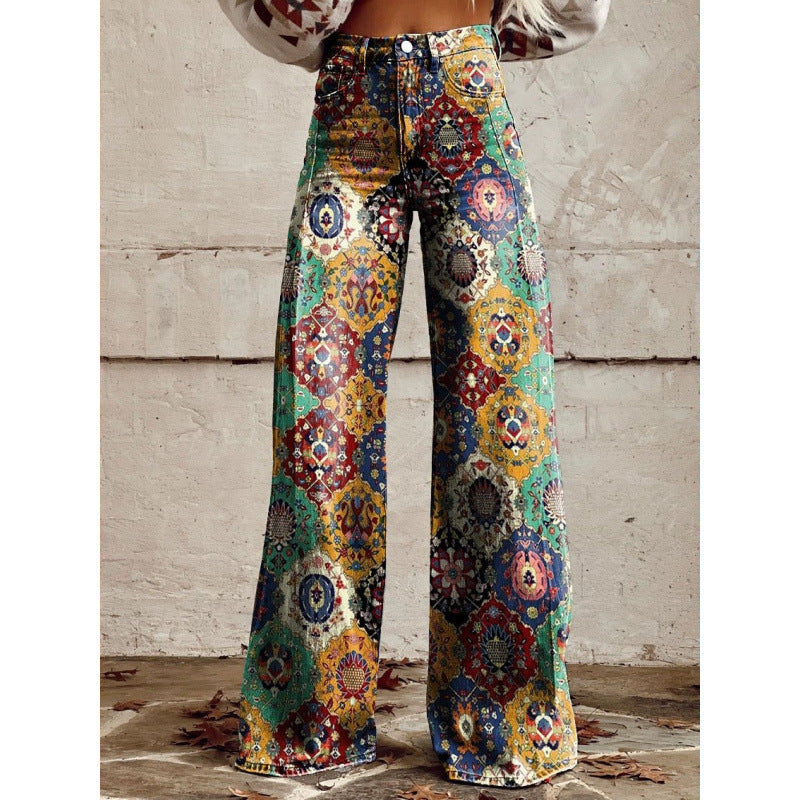 Women's Simple Pants With A Printed Pattern