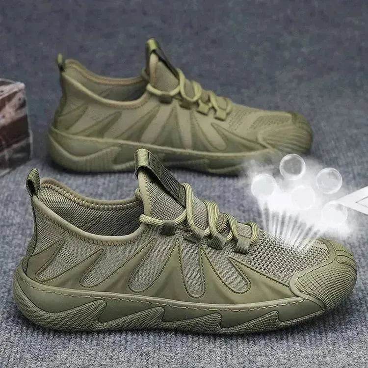 Breathable Mesh Sports Shoes Casual Lace-up Sneakers Men Non-slip Shoes - EX-STOCK Canada