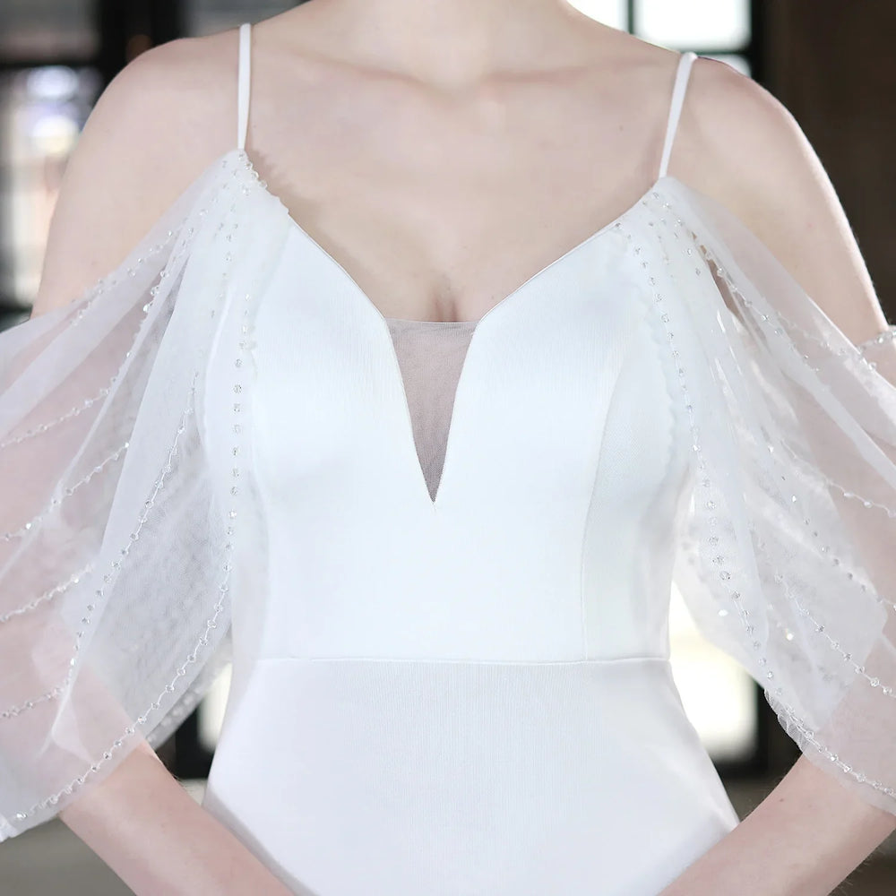 Bride Long Suspender Appreciation Dinner Party Slim-fit Fishtail Skirt Dress EX-STOCK Canada