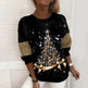 Christmas Tree Print Casual Loose Top - EX-STOCK Canada