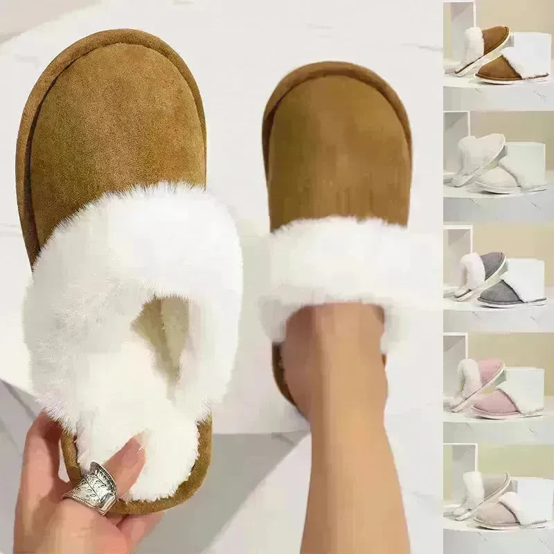 Winter Warm Plush Slippers Home Indoor Non-slip Bedroom Floor Soft Fuzzy Slipper For Couple Fashion Solid House Shoes - EX-STOCK CANADA