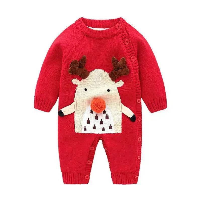 Newborn Baby Clothes Baby Crawling Clothes Thickening Out Baby Harness Christmas Baby Romper Baby Cotton Sleepwear - EX-STOCK Canada