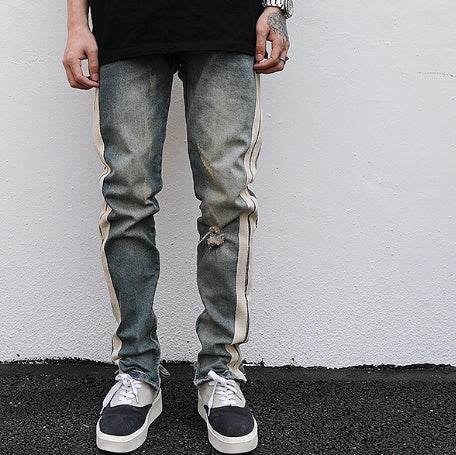 Distressed Retro Denim Jeans Pant Men - EX-STOCK Canada