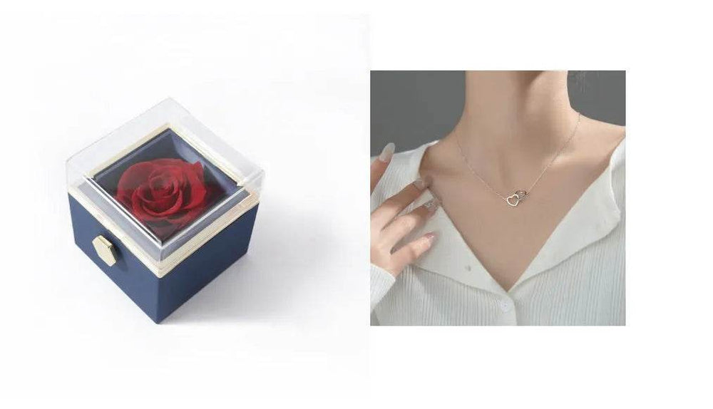 Fashion Acrylic Rotating Valentine Rose Jewelry gift Box - EX-STOCK Canada