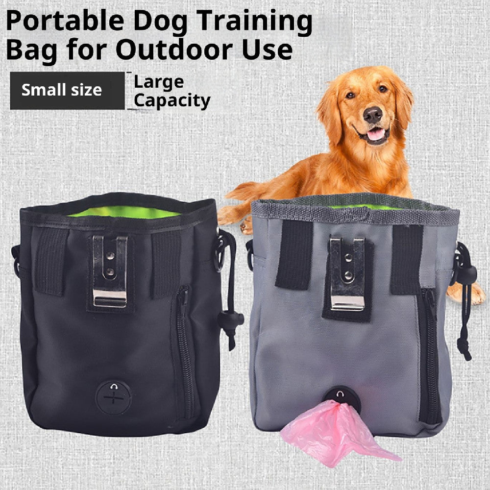 Portable Pet Treat Training Pouch – Clip-On Dog Snack Bag (Black / Gray)
