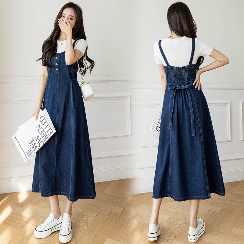 Spring And Autumn New Korean Style Casual All-matching Jeans Suspender Dress EX-STOCK Canada