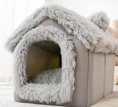 Foldable Dog House Pet Cat Bed Winter Dog Villa Sleep Kennel Removable Nest Warm Enclosed Cave Sofa Pets Supplies - EX-STOCK Canada