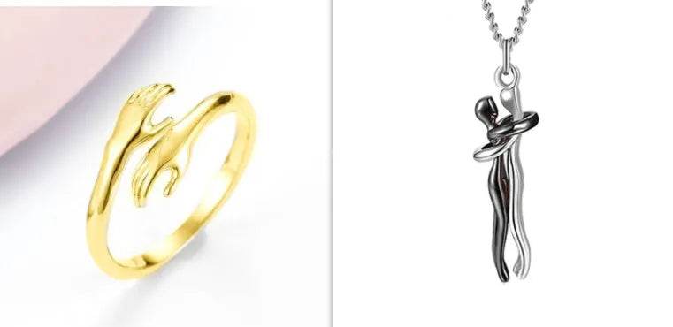 Alloy Simple Hands Hug Ring Opening Adjustable Jewelry - EX-STOCK Canada