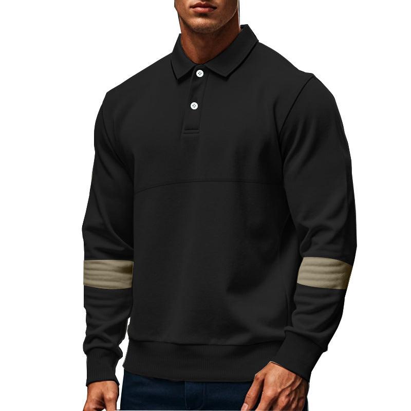 Maglietta Polo da Uomo alla Moda a Maniche Lunghe con Colletto e Bottoni, Top Sportivo Casual Largo, Abbigliamento Autunno PrimaveraEX-STOCK Canada