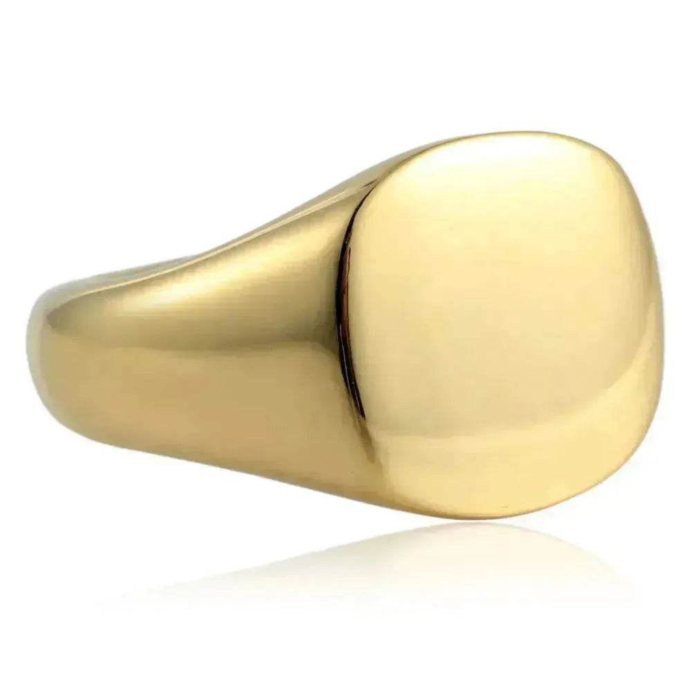 European And American Style Minimalist Titanium Steel Smooth Seal Ring for Men and Women - EX-STOCK Canada