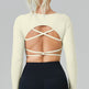 Long Sleeve Hollow Back Crop Workout Top for Women Sport Gym Top - EX-STOCK Canada