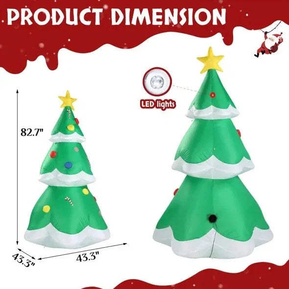 6.9 FT Lighted Christmas Inflatable Decoration, Inflatable Christmas Tree, Blow Up Yard Decorations With Built-in LED Lights For Holiday Party Front Yard Lawn Garden Decor EX-STOCK Canada