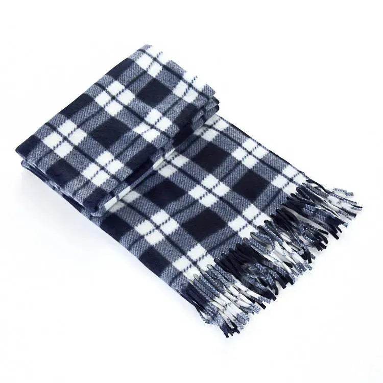 Handmade Autumn And Winter Velvet Fleece Plaid Scarf - EX-STOCK Canada