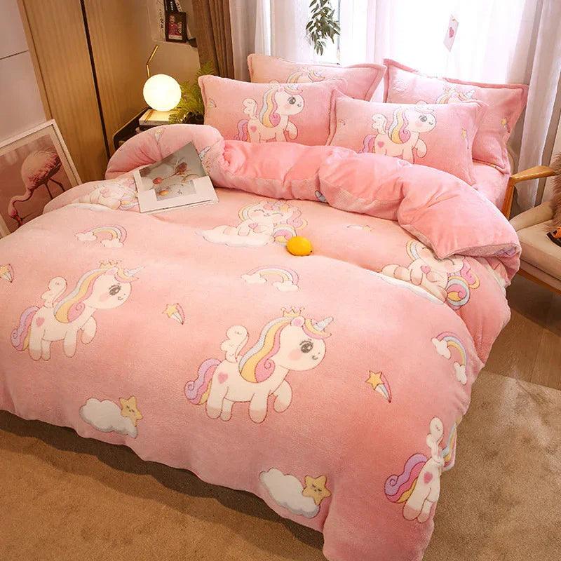 Ensemble de couette en lait simple épaissi housse de couette double faceEX-STOCK Canada