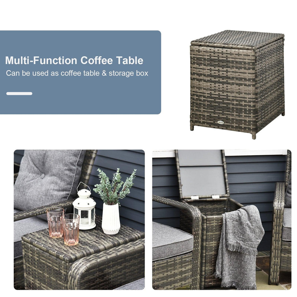 Set di mobili da patio a 3 pezzi, tavolo e sedie in PE rattan, grigioEX-STOCK Canada