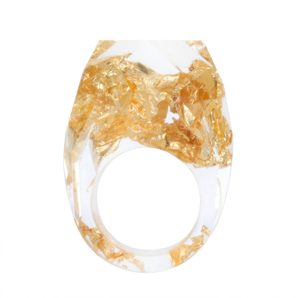 Dried Flower Resin Forest Handmade Dried Flower Epoxy Ring - EX-STOCK Canada