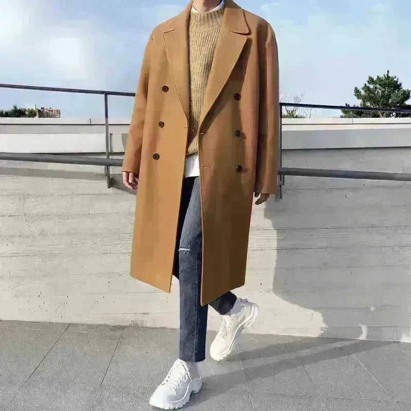 Uomo trench cappotto lungo la giacca di lana invernale per uomini abiti invernali formali per uomini