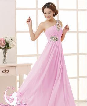 Evening dress one-shoulder dinner banquet long banquet EX-STOCK Canada