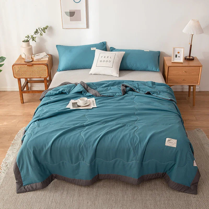 Pure Color Washed Cotton Summer Air Conditioning Duvet EX-STOCK Canada